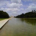 reflecting pools looking toward Lincoln Memorial